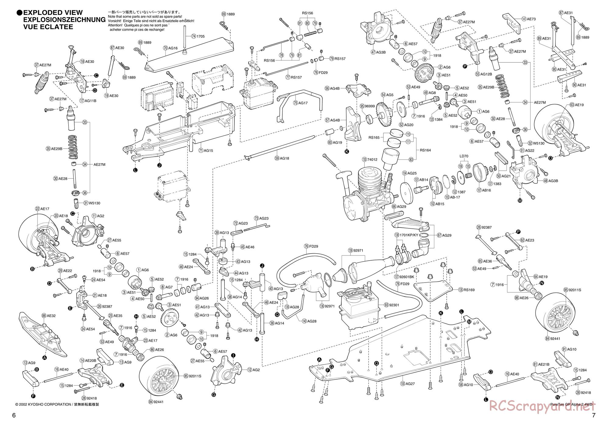 Kyosho - PureTen GP Alpha 2 - Exploded Views - Page 1