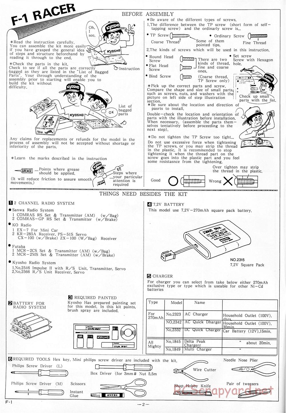 Kyosho - 1/18 Scale Formula One (F1) - Manual - Page 2