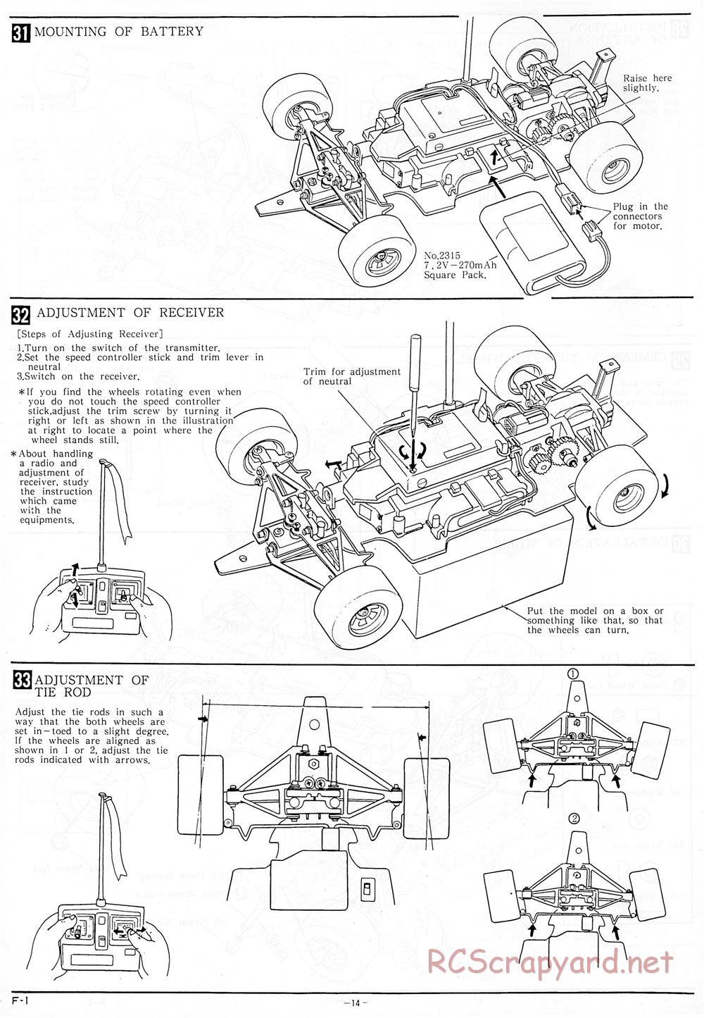 Kyosho - 1/18 Scale Formula One (F1) - Manual - Page 14