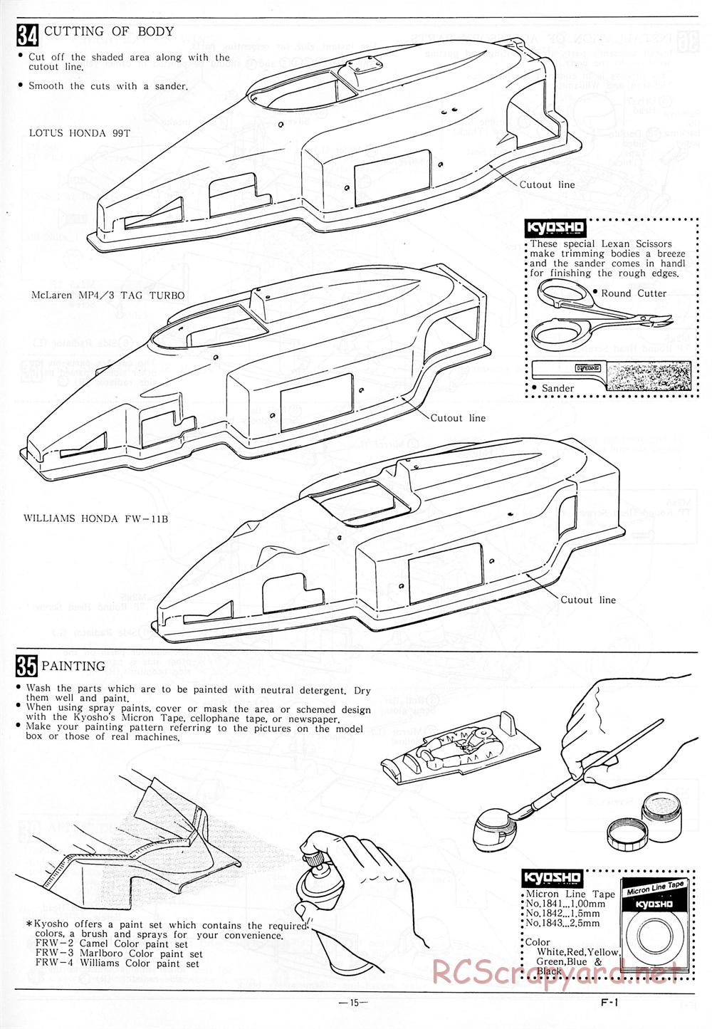 Kyosho - 1/18 Scale Formula One (F1) - Manual - Page 15