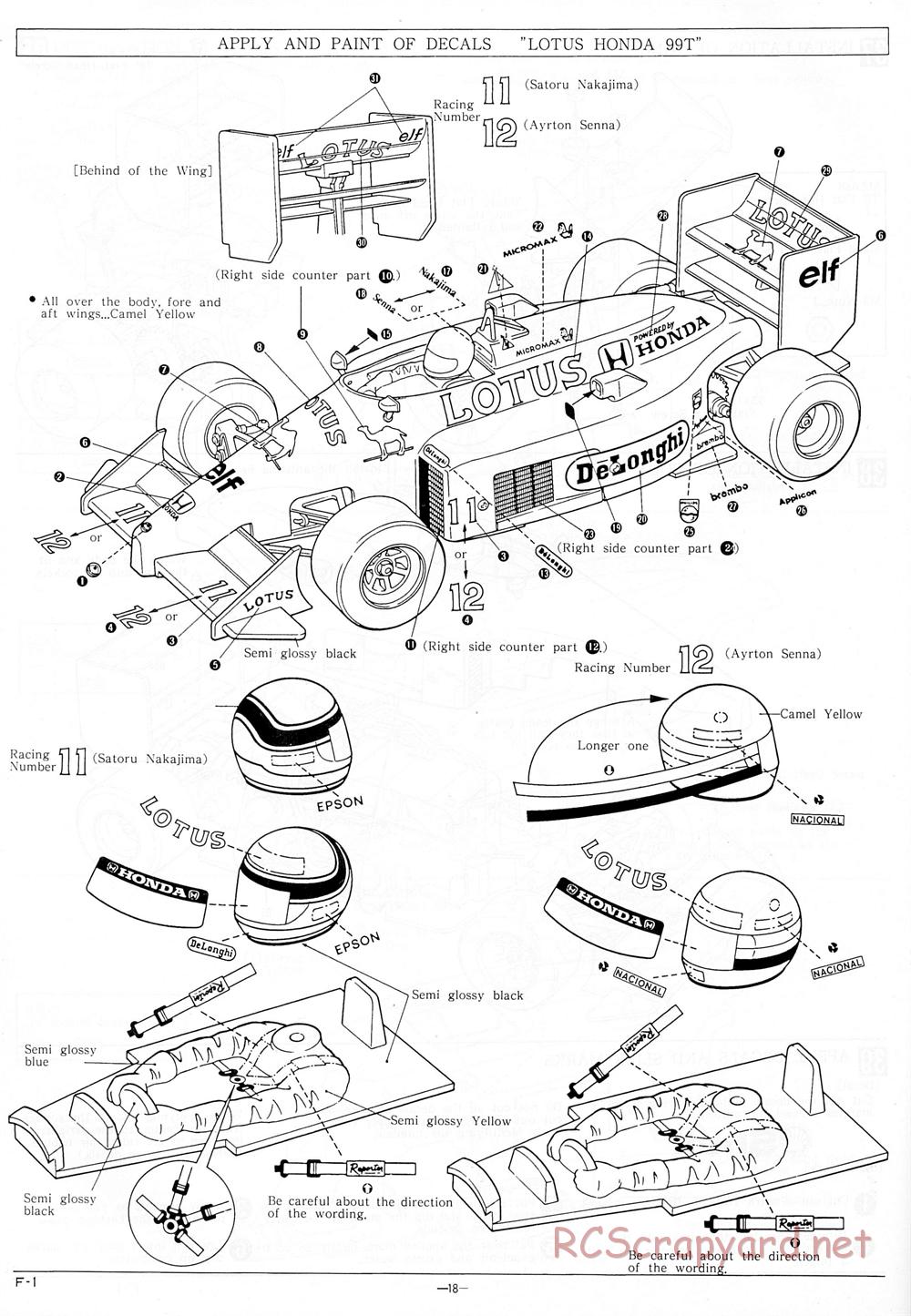 Kyosho - 1/18 Scale Formula One (F1) - Manual - Page 18