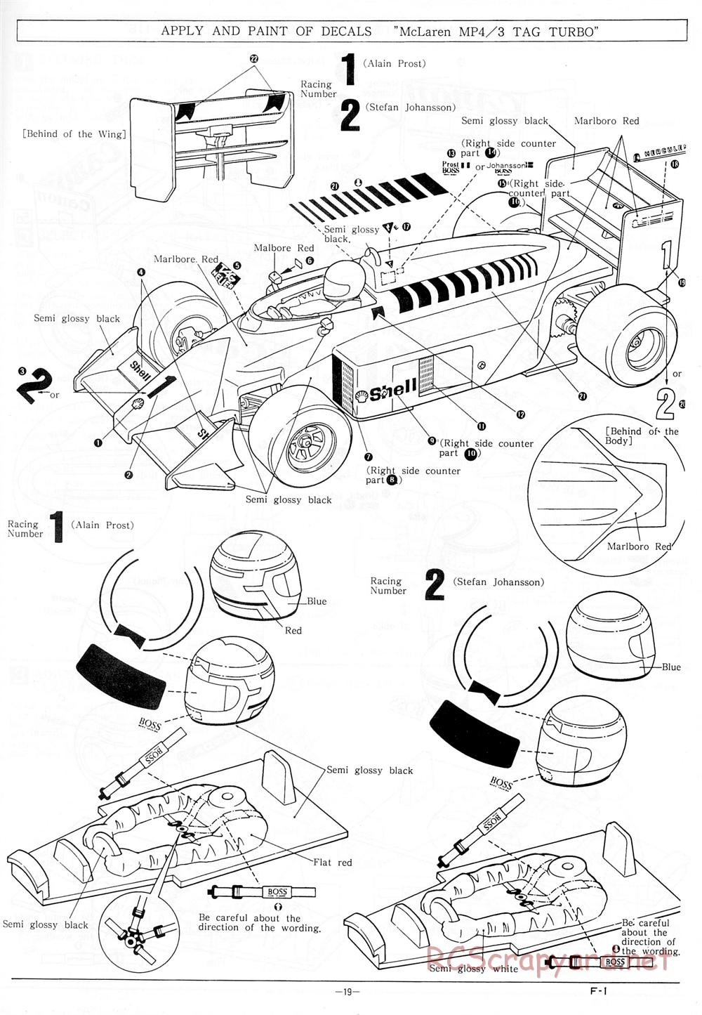 Kyosho - 1/18 Scale Formula One (F1) - Manual - Page 19