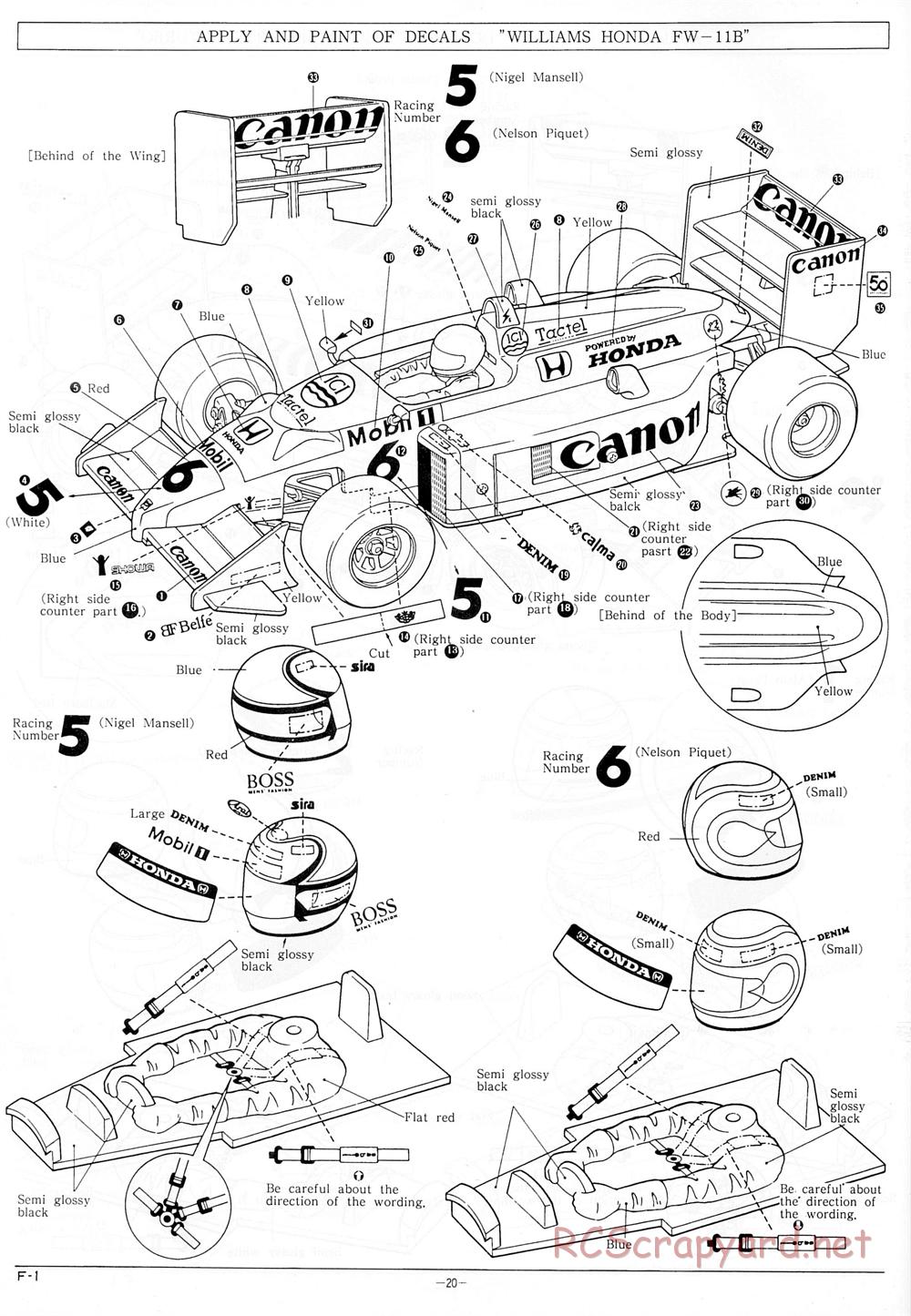 Kyosho - 1/18 Scale Formula One (F1) - Manual - Page 20