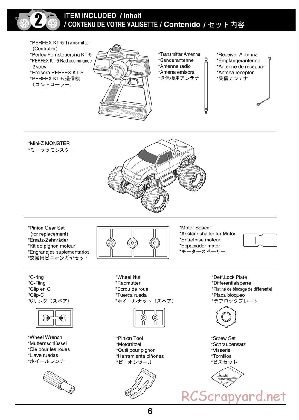 Kyosho - Mini-Z Monster Truck - Manual - Page 6