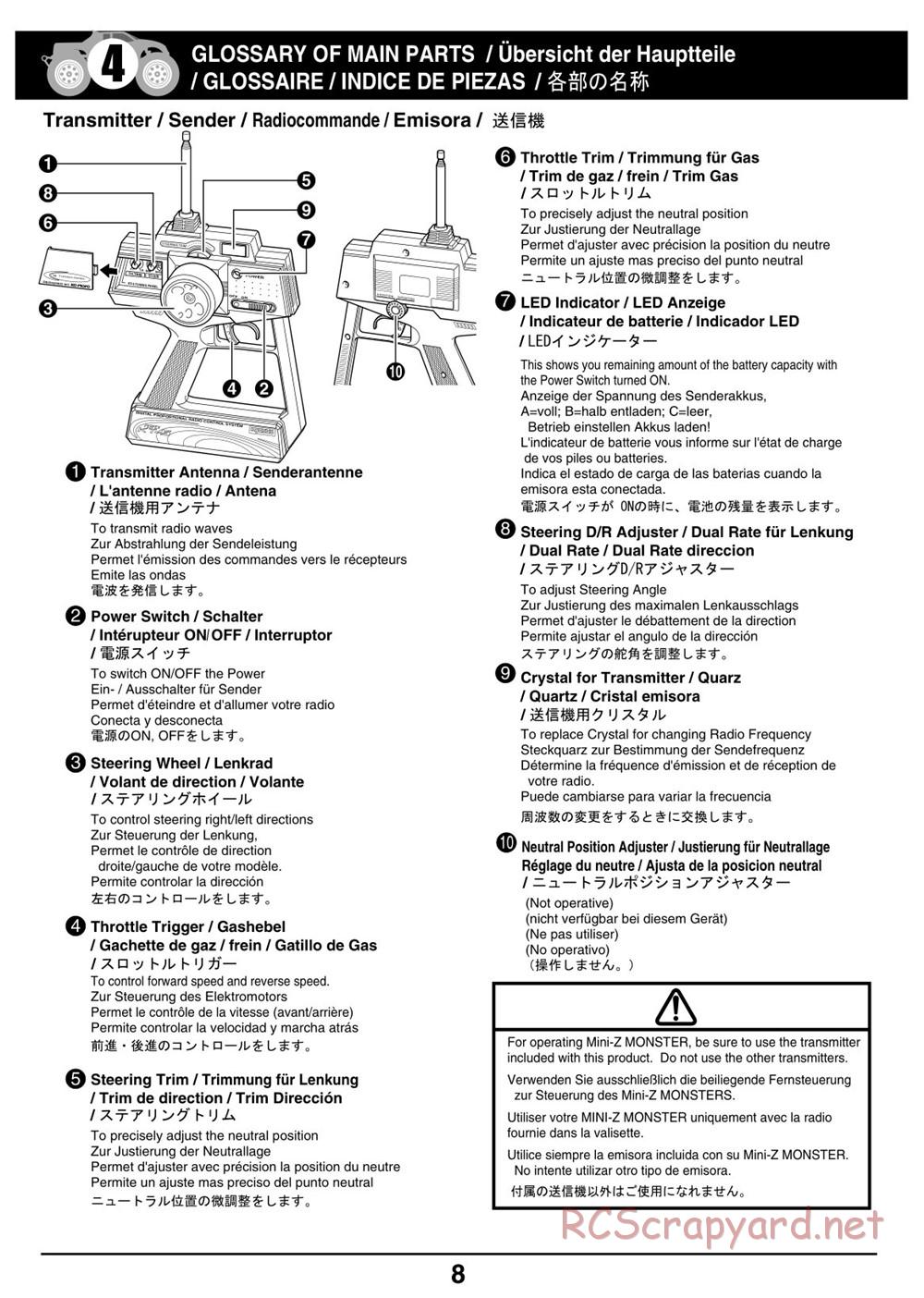 Kyosho - Mini-Z Monster Truck - Manual - Page 8