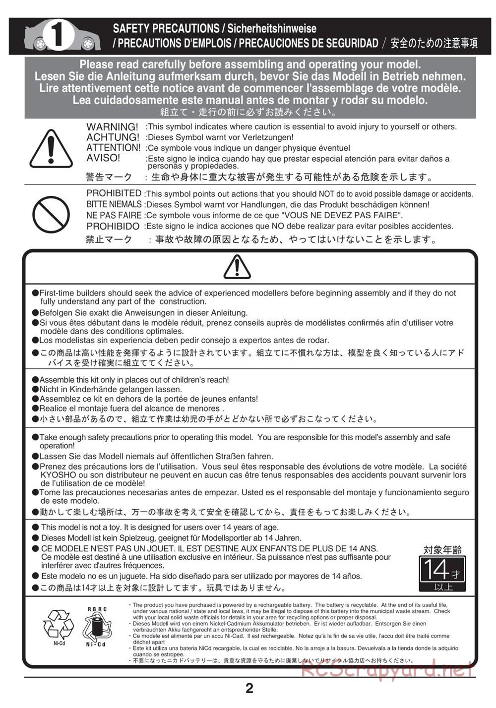 Kyosho - Mini-Z Racer MR02 - Manual - Page 2