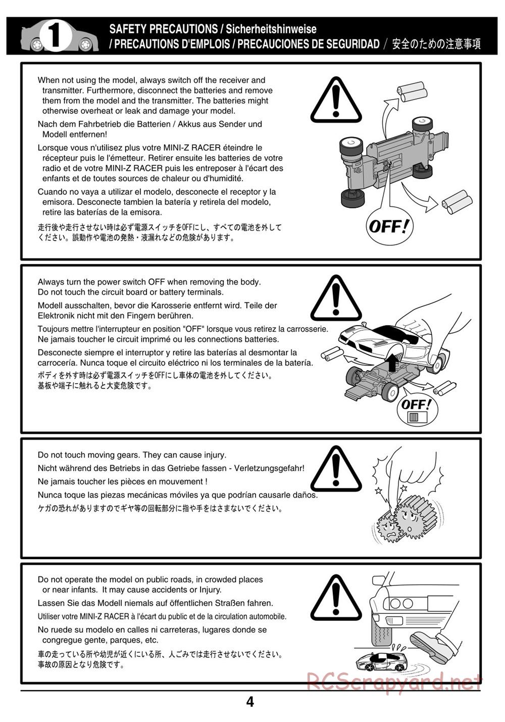 Kyosho - Mini-Z Racer MR02 - Manual - Page 4