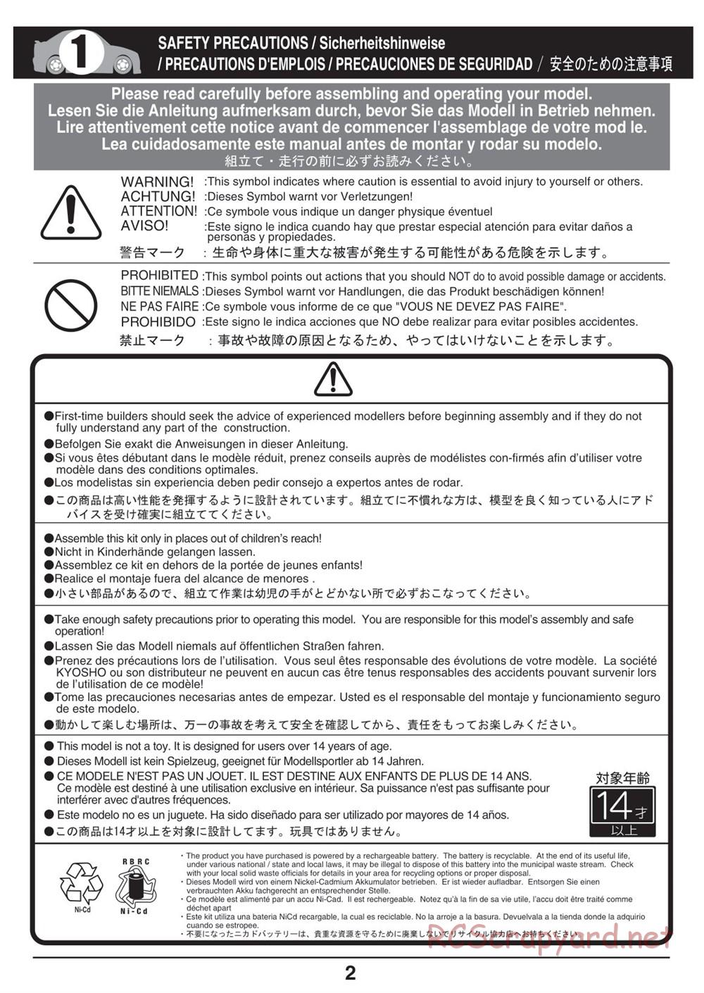 Kyosho - Mini-Z Racer - Manual - Page 2