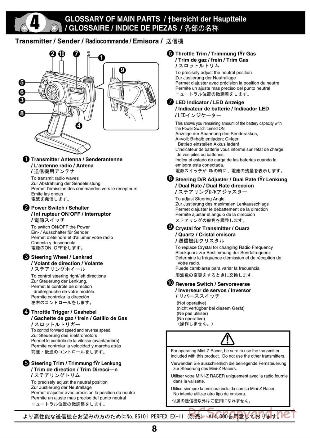 Kyosho - Mini-Z Racer - Manual - Page 8
