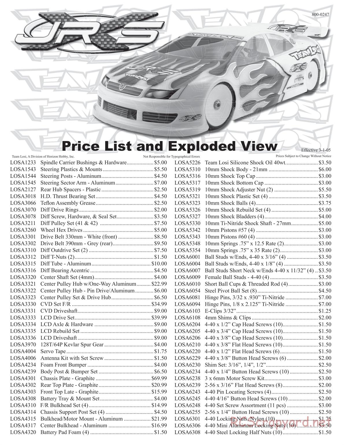 Team Losi - JRX-S - Manual - Page 1