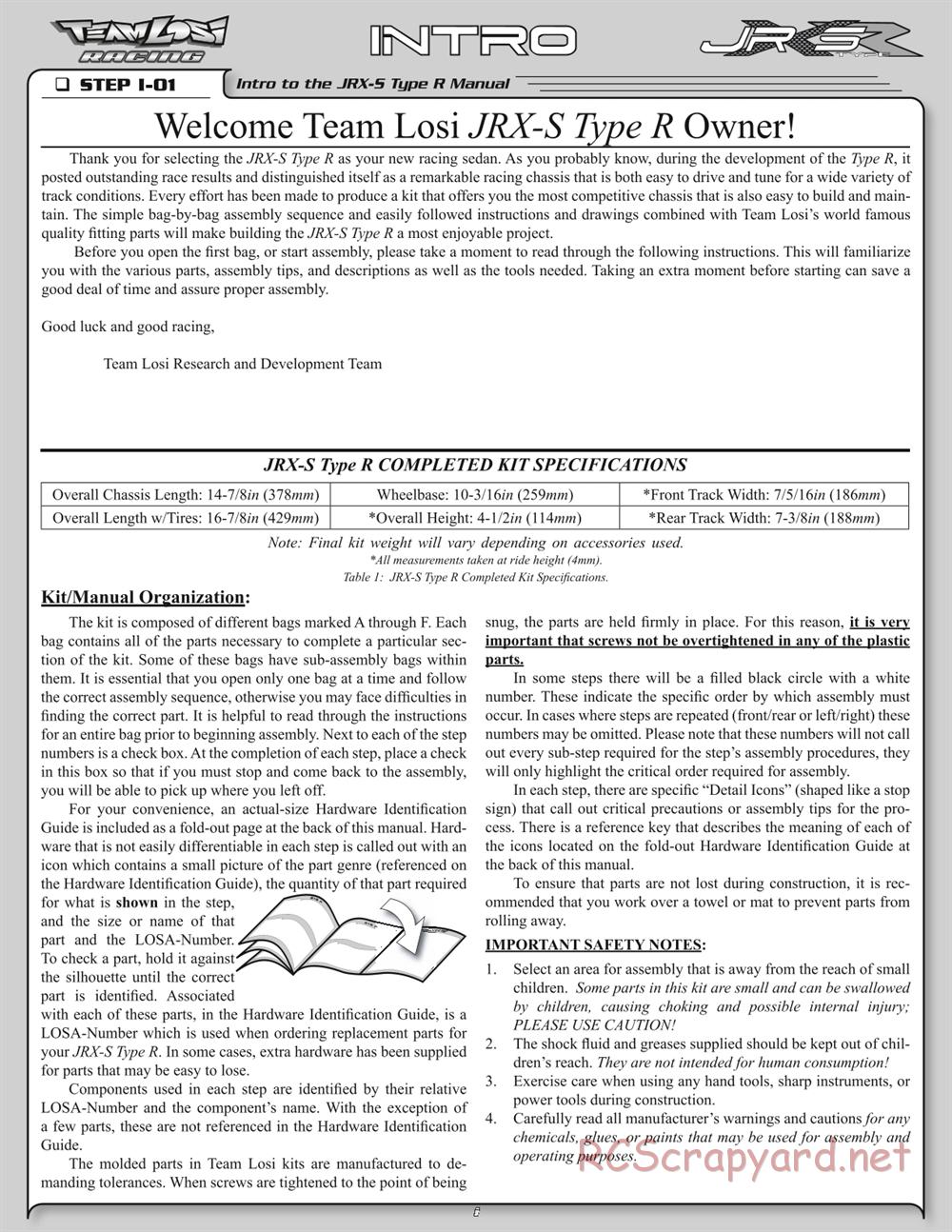 Team Losi - JRX-S Type-R - Manual - Page 2