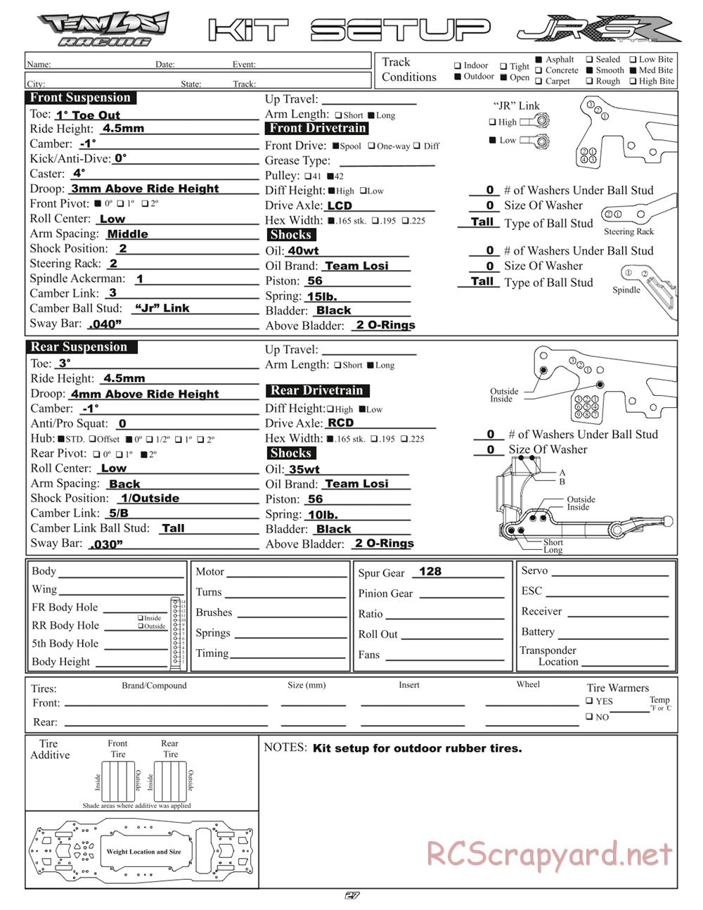 Team Losi - JRX-S Type-R - Manual - Page 30