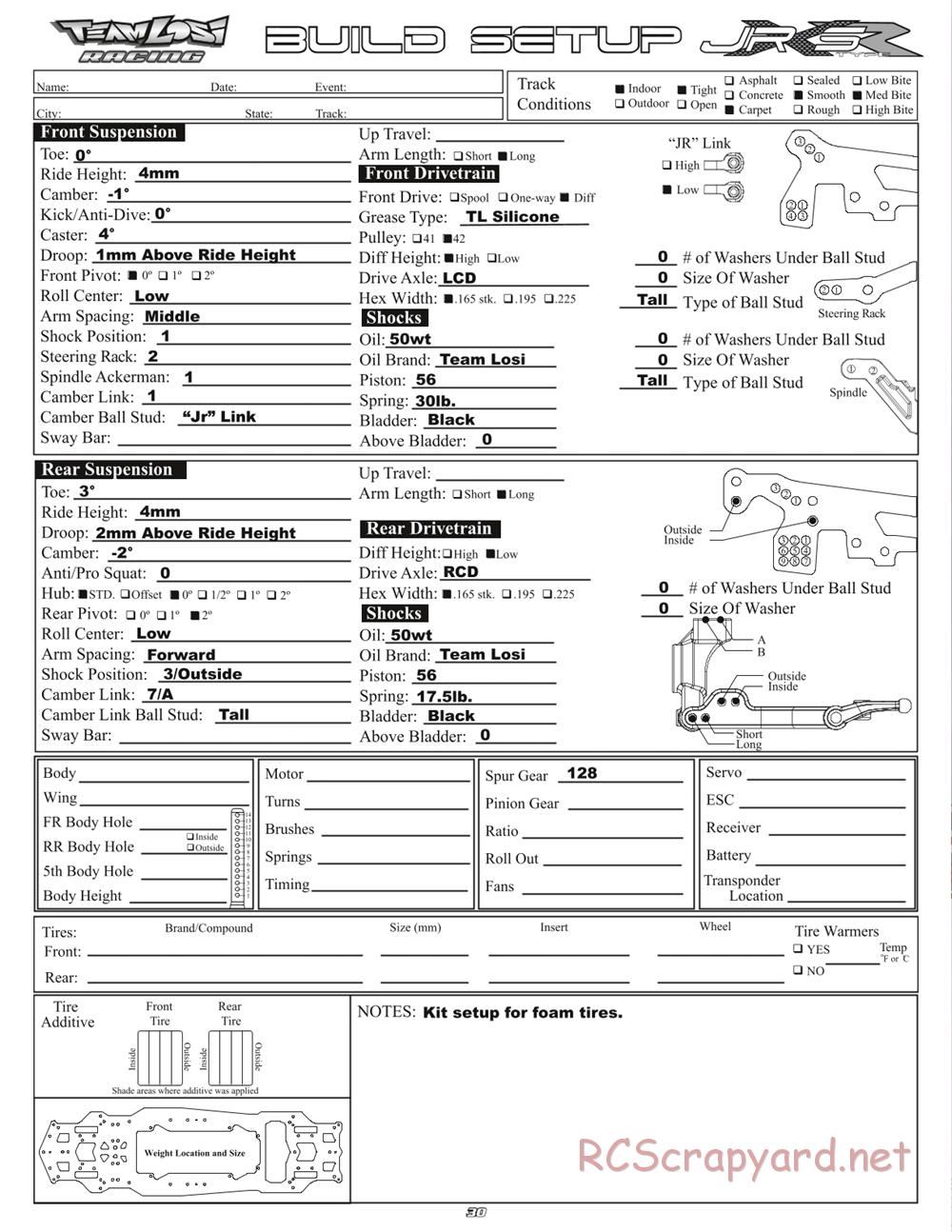Team Losi - JRX-S Type-R - Manual - Page 33