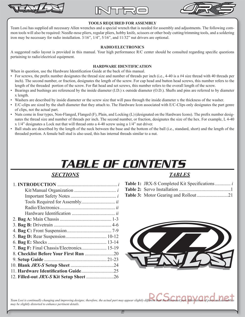 Team Losi - JRX-S - Manual - Page 3