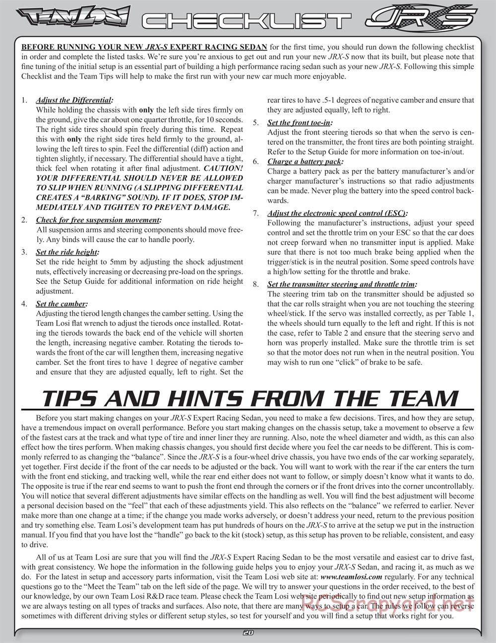 Team Losi - JRX-S - Manual - Page 23