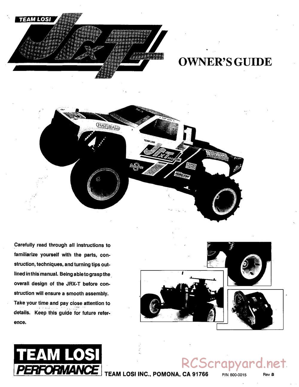 Team Losi - JRXT - Manual - Page 1