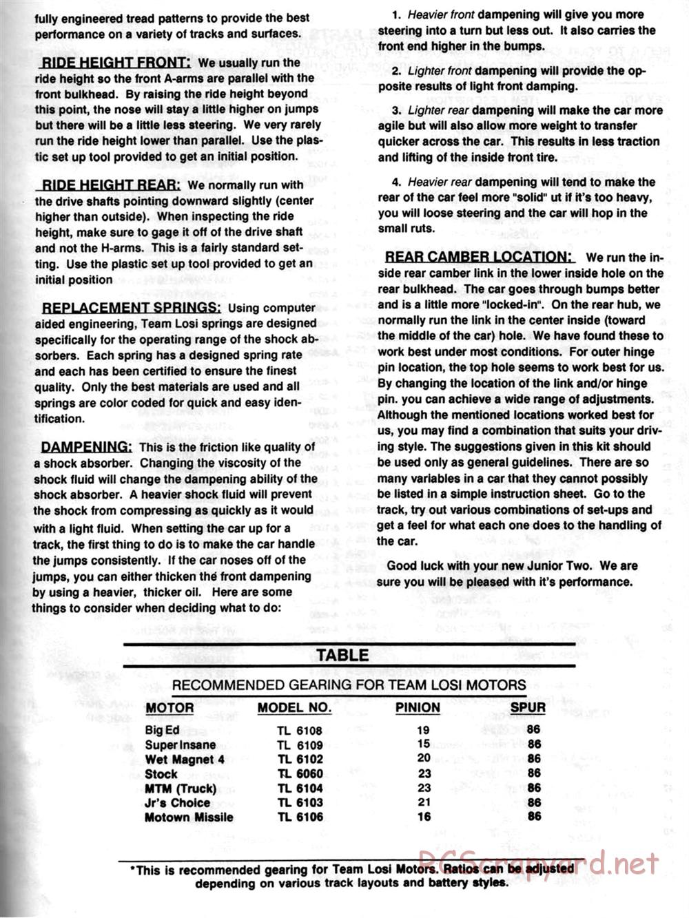 Team Losi - Junior Two - Manual - Page 33