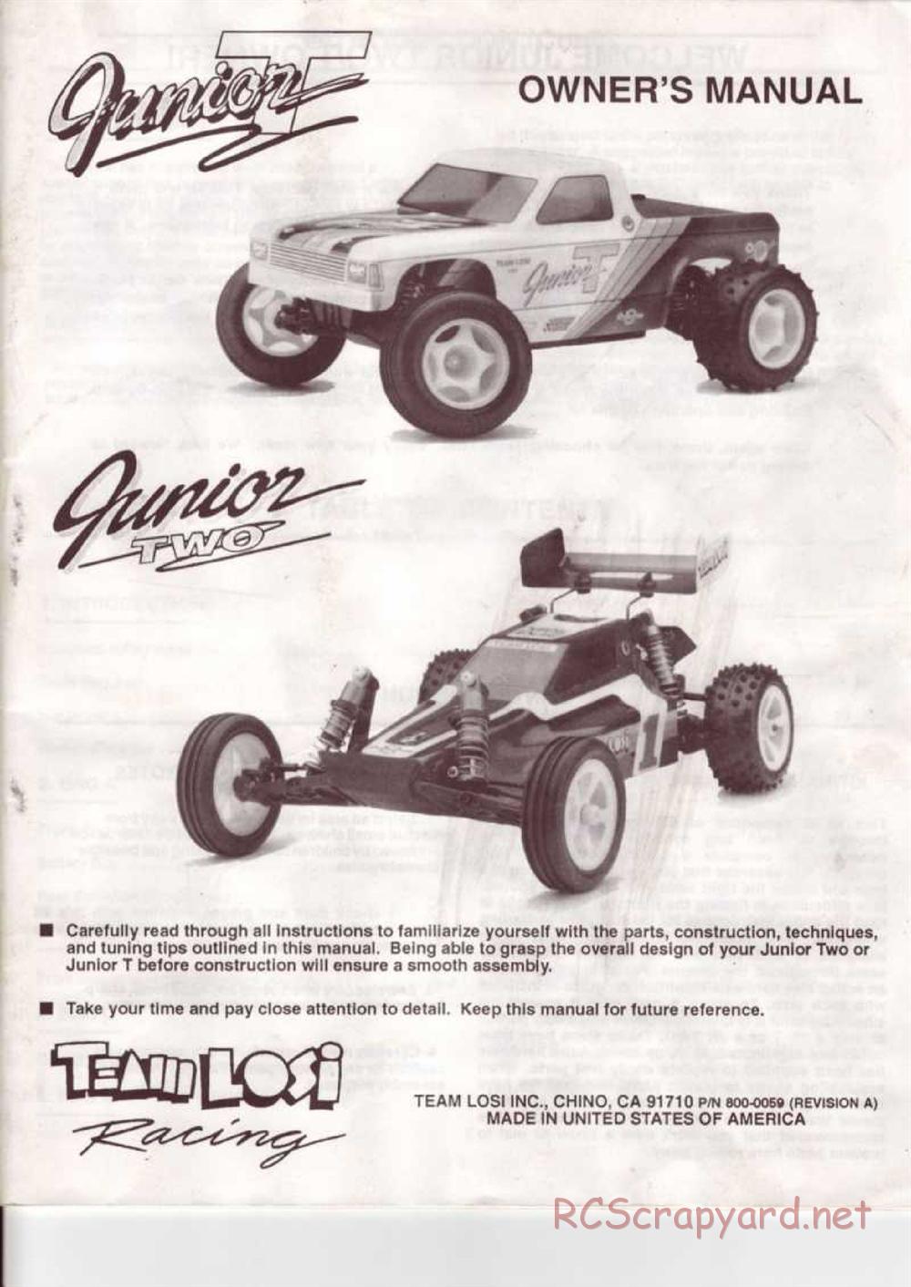 Team Losi - Junior-T - Manual - Page 1