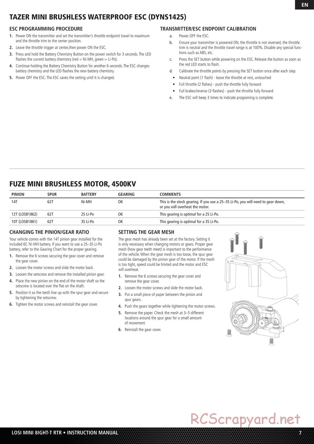 Team Losi - Mini 8ight-T - Manual - Page 7