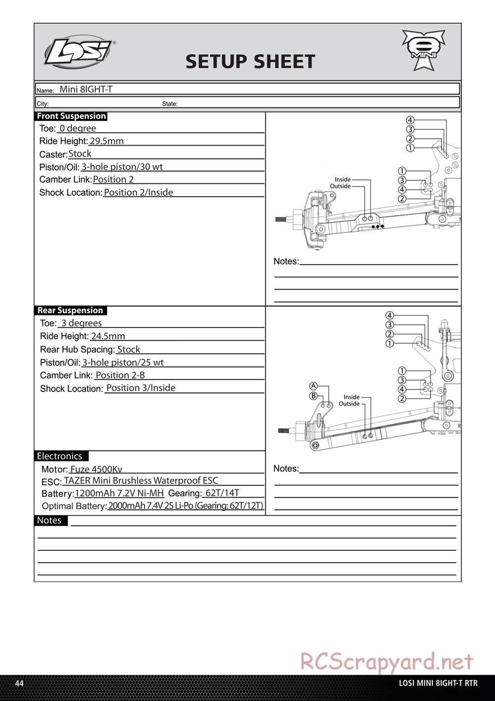 Team Losi - Mini 8ight-T - Manual - Page 17