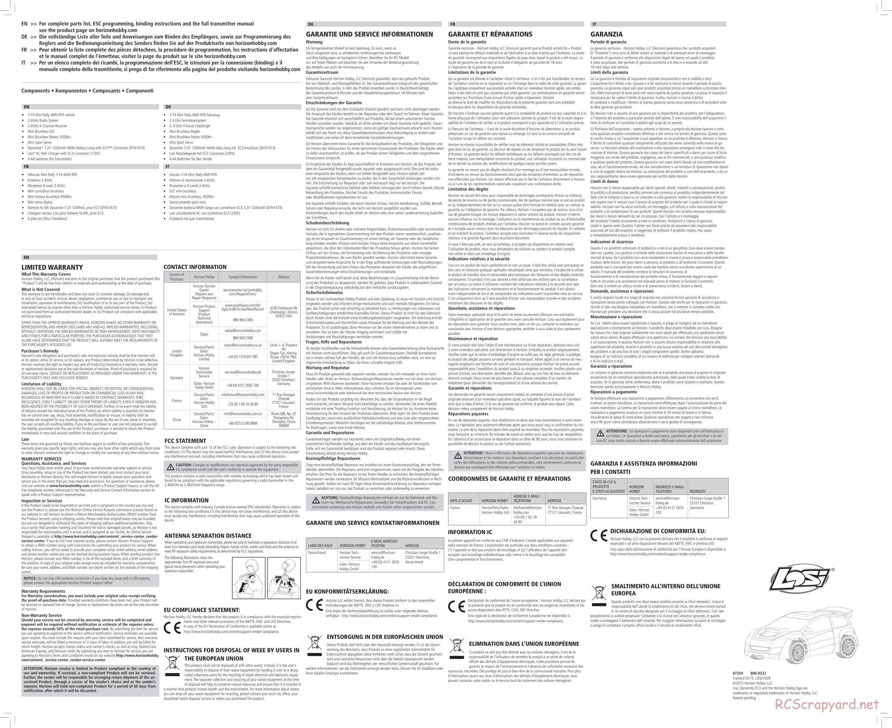 Team Losi - Mini Rally Car - Manual - Page 2