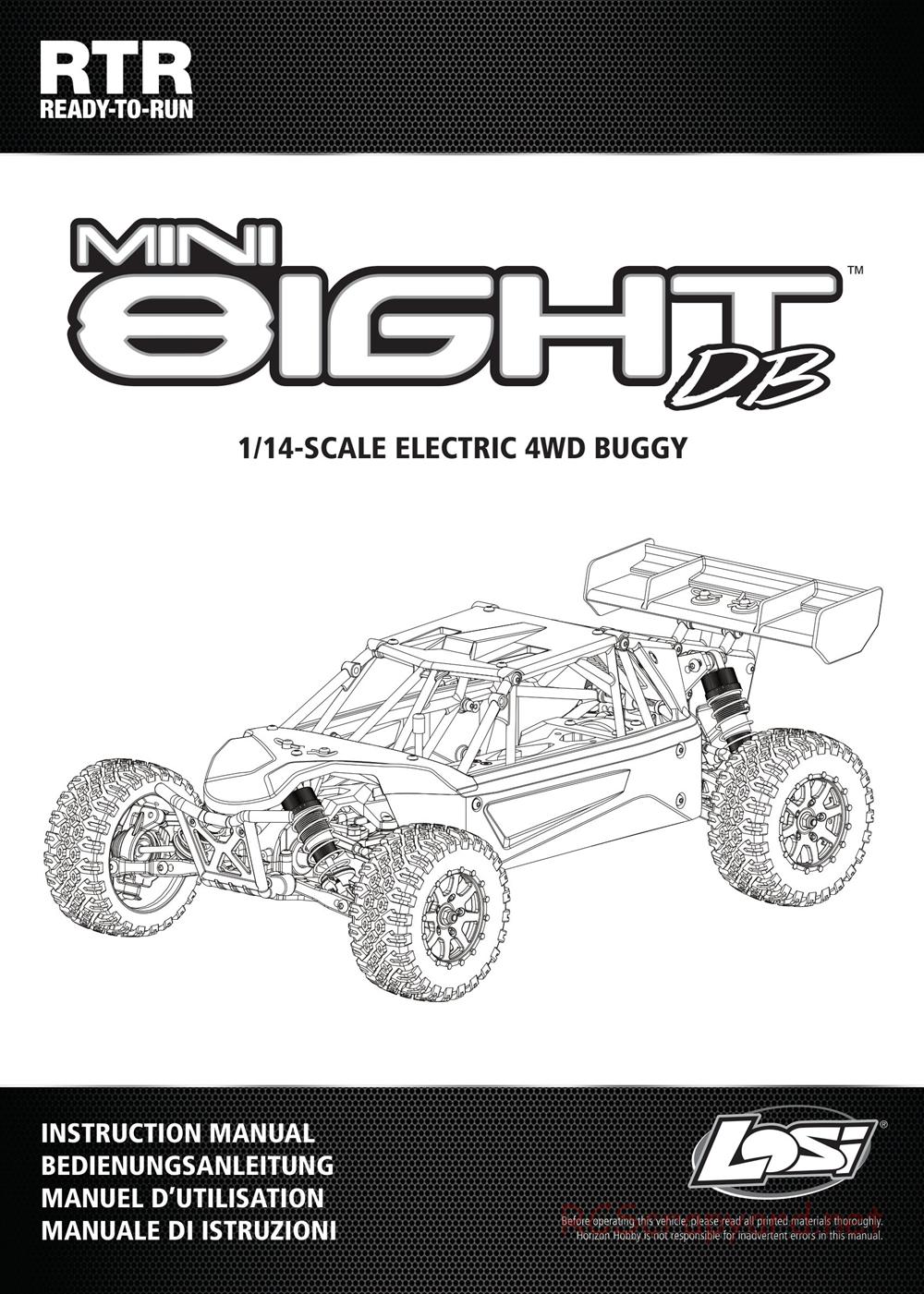 Team Losi - Mini 8ight DB - Manual - Page 1
