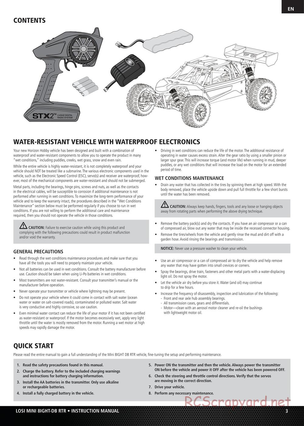 Team Losi - Mini 8ight DB - Manual - Page 3