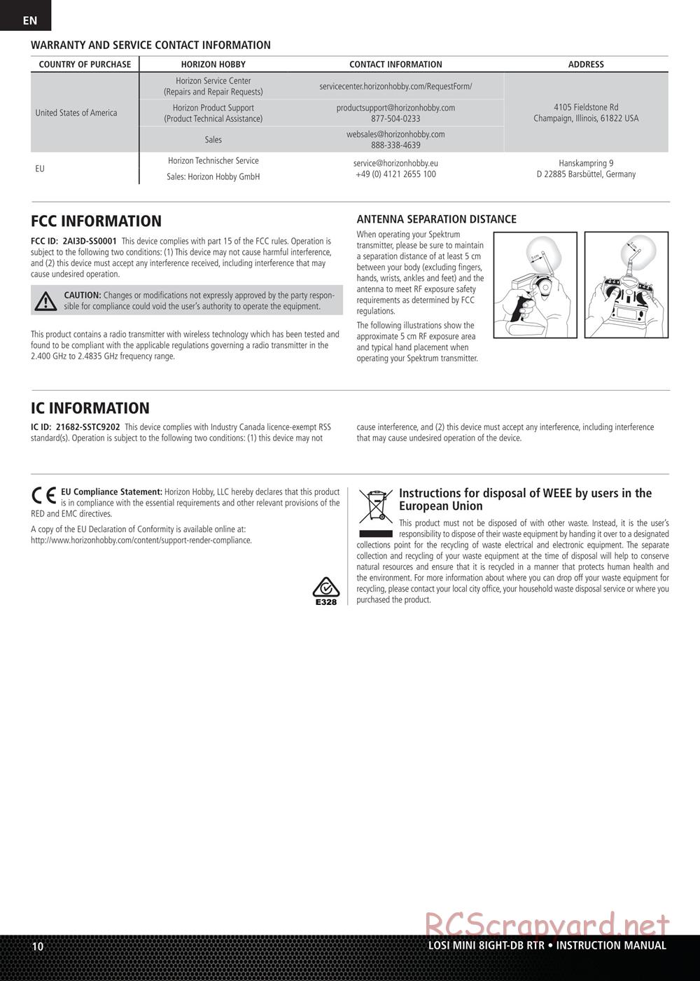 Team Losi - Mini 8ight DB - Manual - Page 10