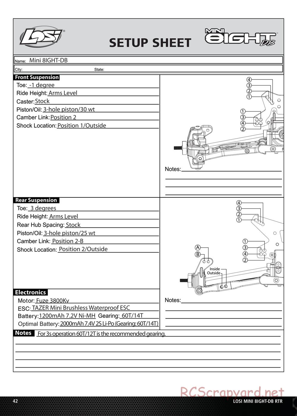 Team Losi - Mini 8ight DB - Manual - Page 18
