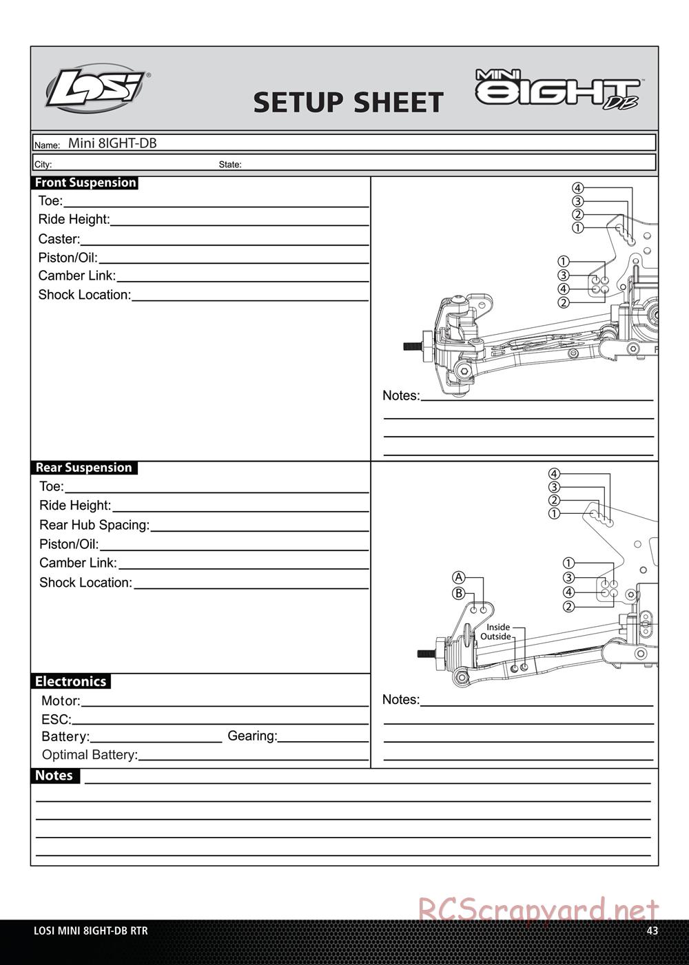 Team Losi - Mini 8ight DB - Manual - Page 19