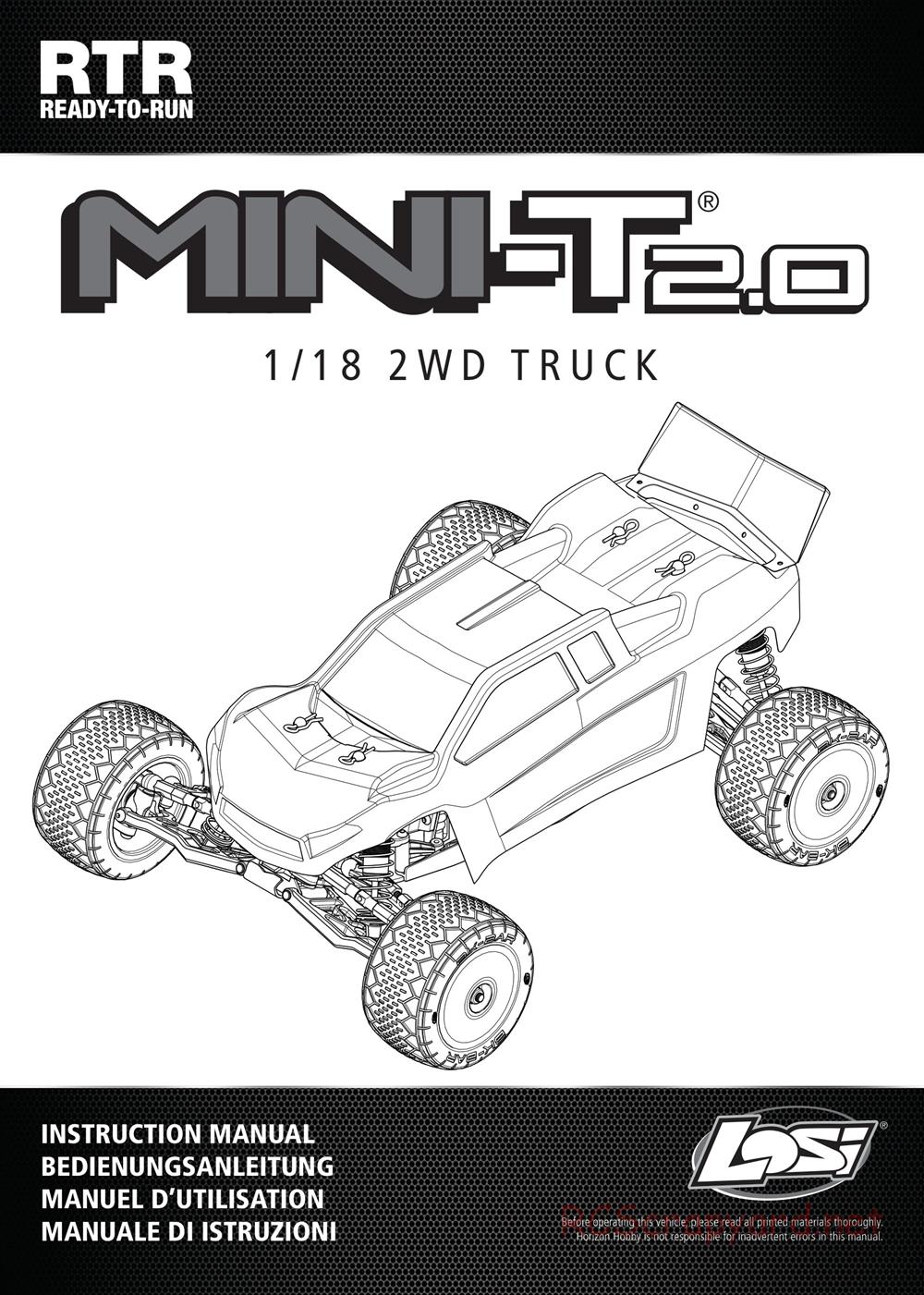 Team Losi - Mini-T 2.0 - Manual - Page 1