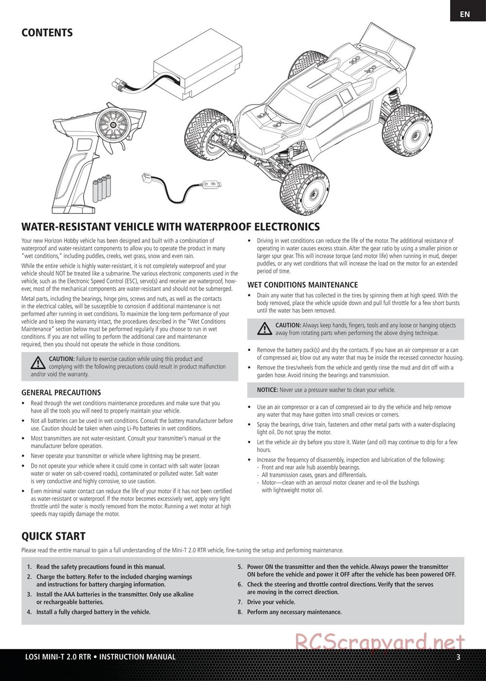 Team Losi - Mini-T 2.0 - Manual - Page 3