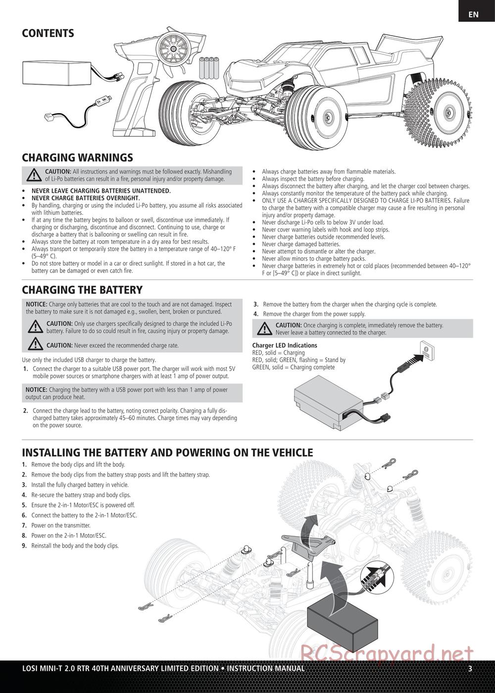 Team Losi - Mini-T 2.0 Limited Edition - Manual - Page 3