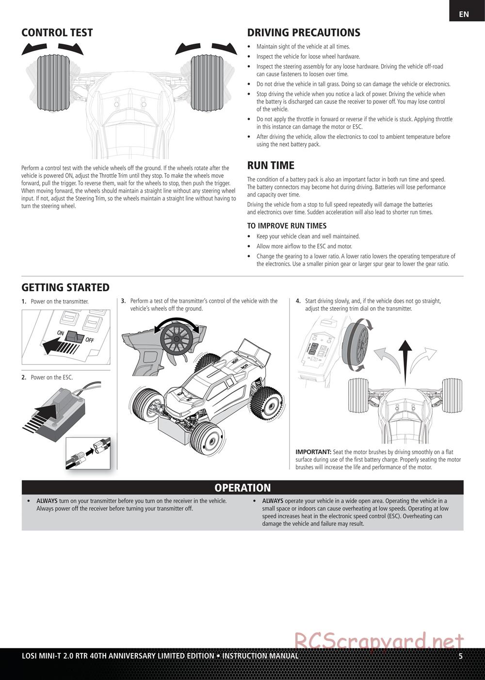 Team Losi - Mini-T 2.0 Limited Edition - Manual - Page 5