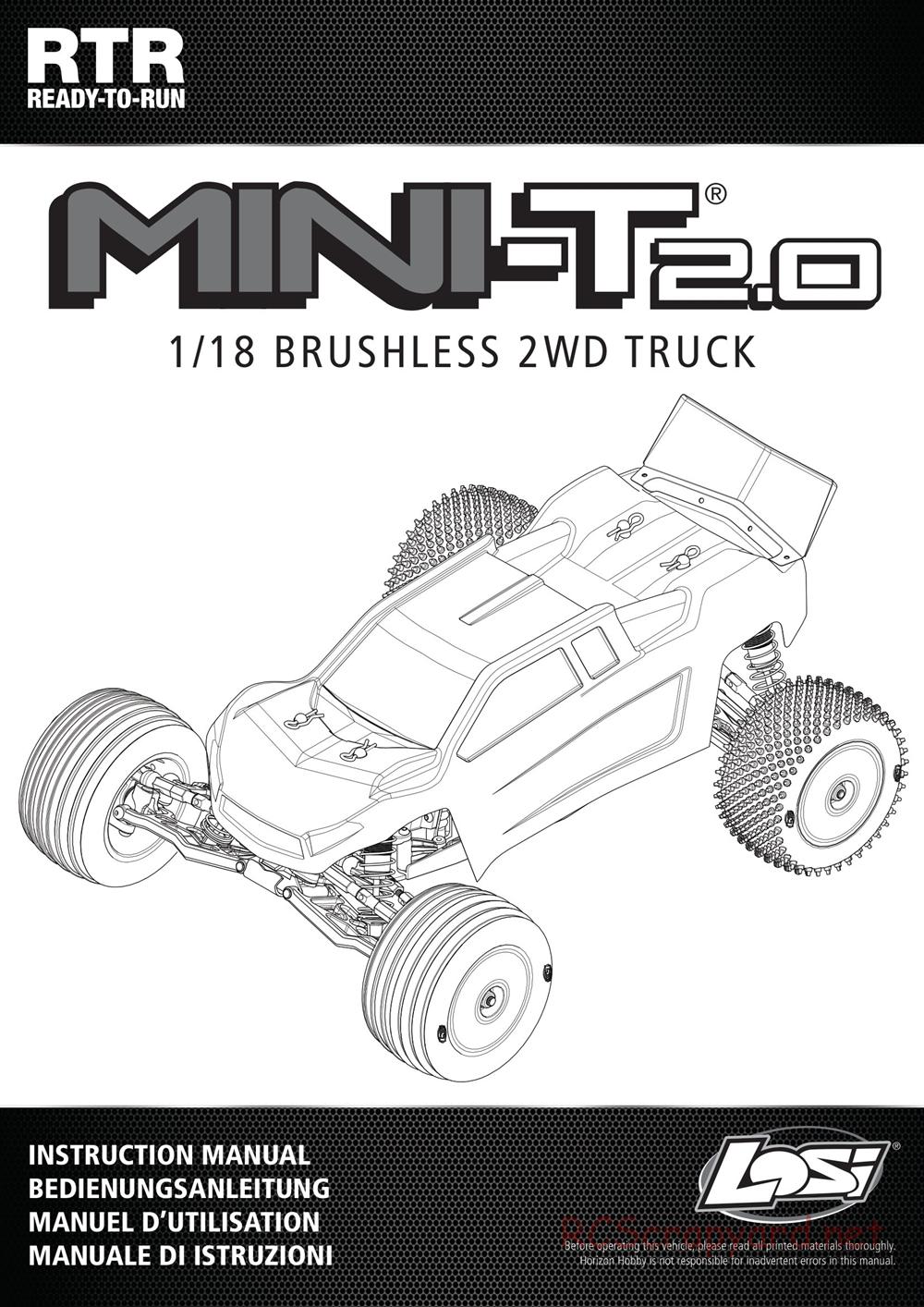 Team Losi - Mini-T 2.0 - Manual - Page 1