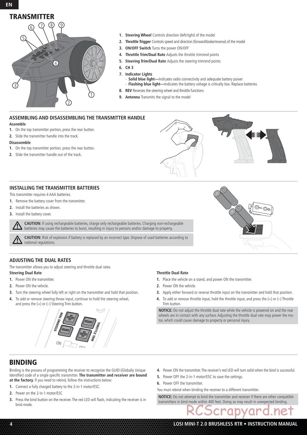 Team Losi - Mini-T 2.0 - Manual - Page 4