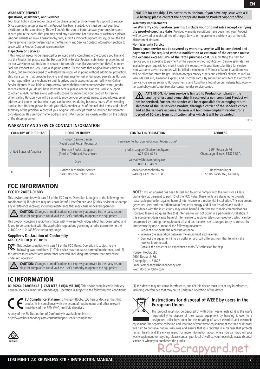 Team Losi - Mini-T 2.0 - Manual - Page 7