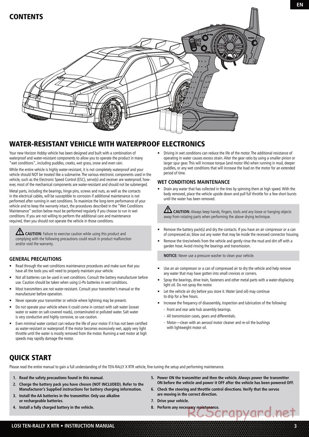 Team Losi - Ten Rally-X - Manual - Page 3