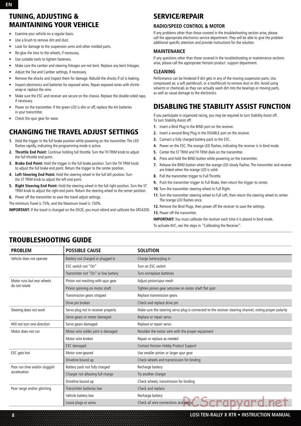 Team Losi - Ten Rally-X - Manual - Page 8