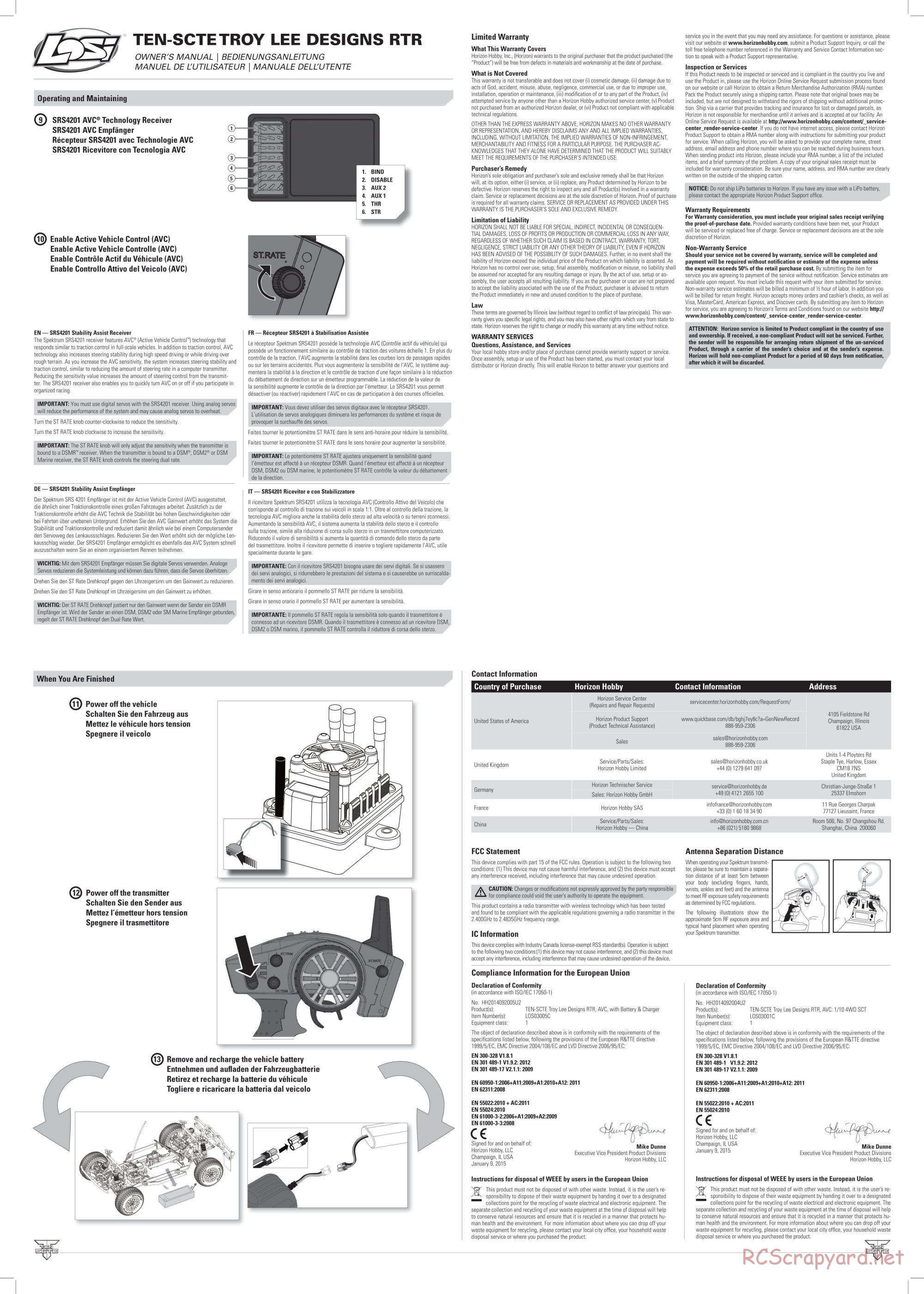 Team Losi - Ten-SCTE Troy Lee Designs - Manual - Page 3