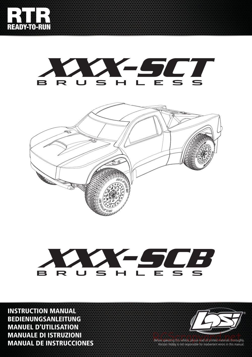 Team Losi - XXX-SCB / XXX-SCT - AVC - Manual - Page 1
