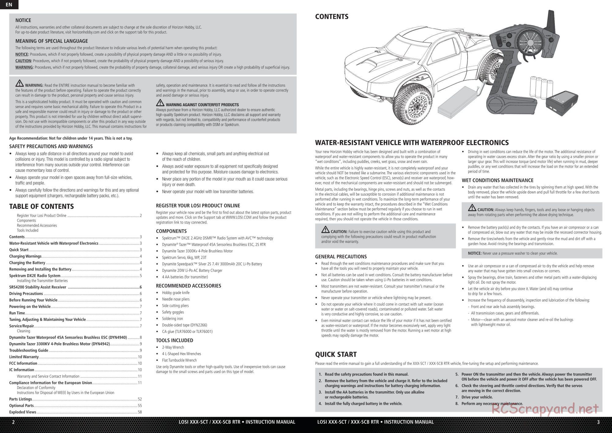 Team Losi - XXX-SCB / XXX-SCT - AVC - Manual - Page 2