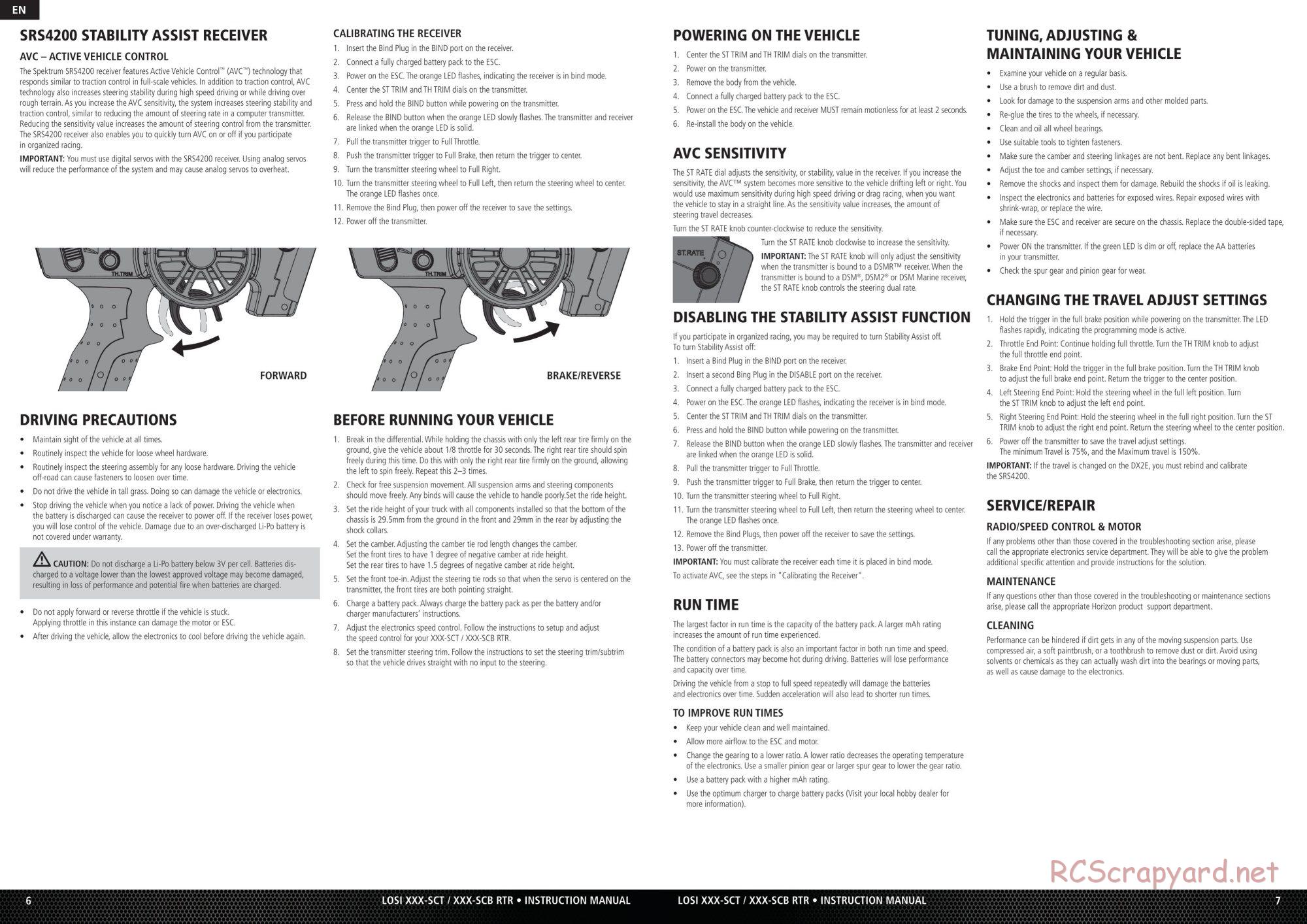 Team Losi - XXX-SCB / XXX-SCT - AVC - Manual - Page 4