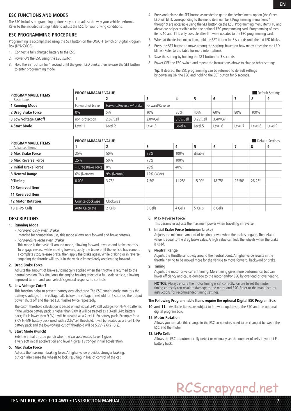 Team Losi - Ten-MT - Manual - Page 7