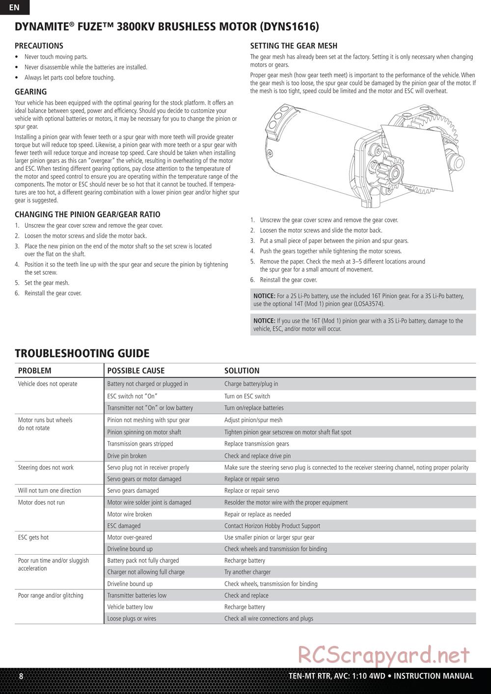 Team Losi - Ten-MT - Manual - Page 8