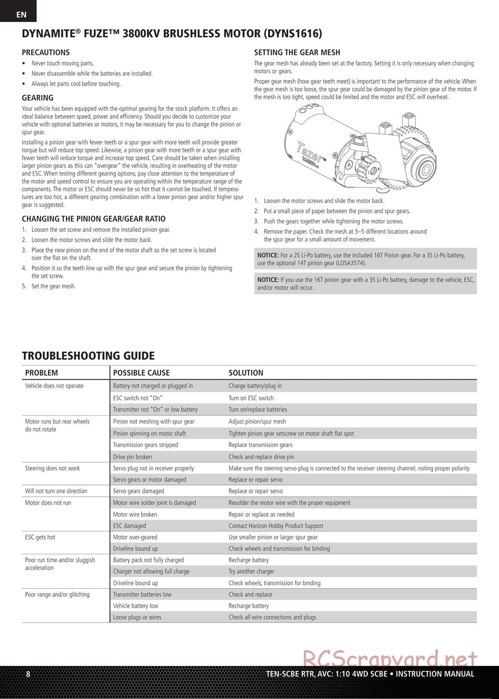 Team Losi - Ten-SCBE - Manual - Page 8