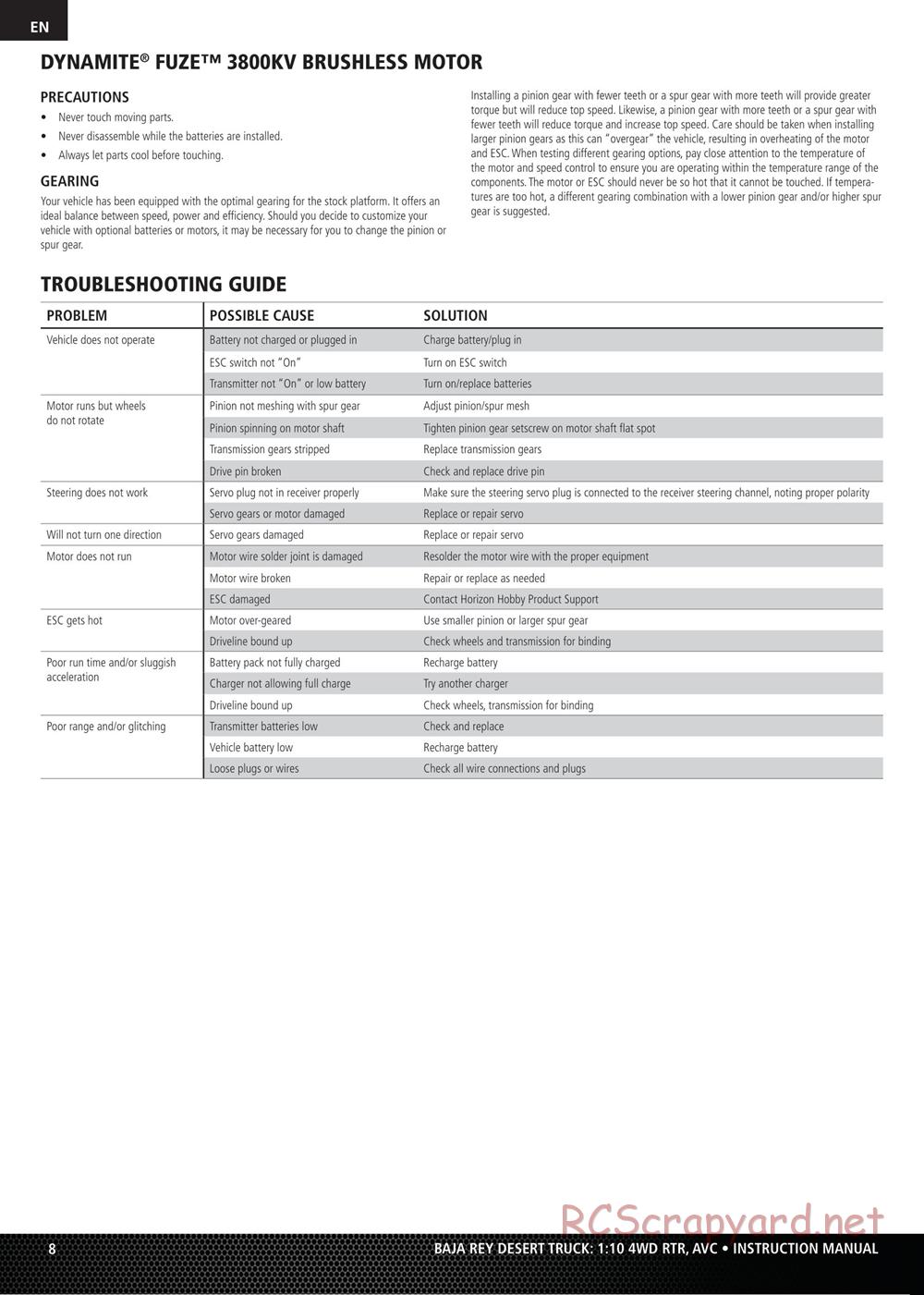 Team Losi - Baja Rey - Manual - Page 8