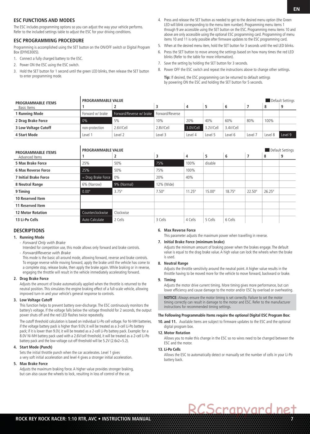 Team Losi - Rock Rey - Rock Racer - Manual - Page 7