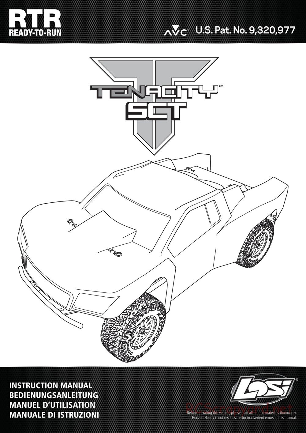 Team Losi - Tenacity-SCT - Manual - Page 1