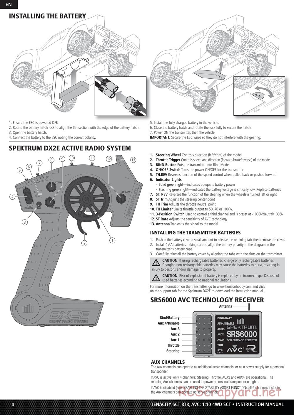 Team Losi - Tenacity-SCT - Manual - Page 4